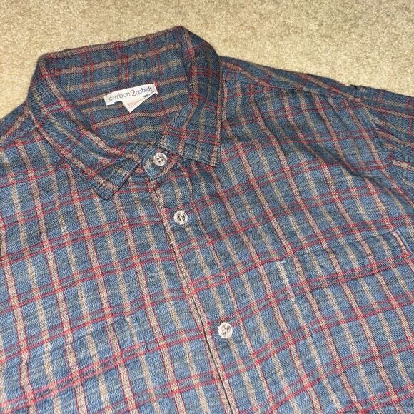 Carbon 2 Cobalt Long Sleeve Button Down Shirt Men’s Size M Thick Outdoor Cotton - Picture 1 of 6